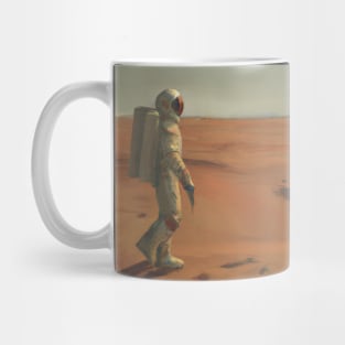 Astronaut walking on vast Mars Mug